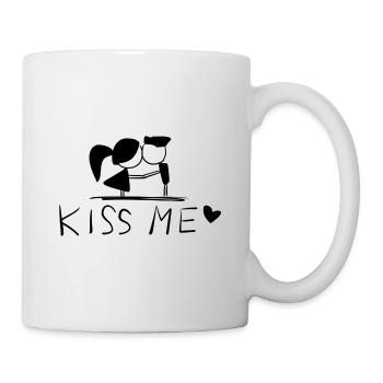 embrasse-moi symbole couple amour - Mug blanc - blanc - Droite