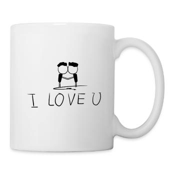 ich liebe dich schwules liebespaar - Tasse - Weiß - Rechts