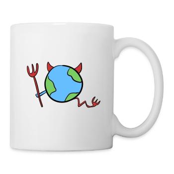 Common earth world devil angry evil - Mug - white - Right