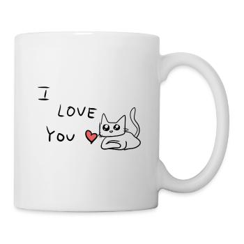 ich liebe dich katze tier - Tasse - Weiß - Rechts