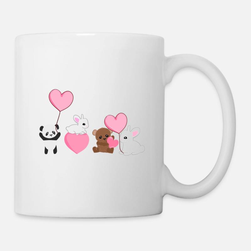 Tiere Panda Hase Bär Liebe Tierschützer - Tasse - Weiß