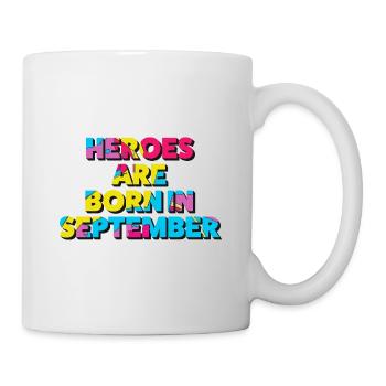 Les héros naissent en septembre - Mug blanc - blanc - Droite