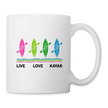 Live Love Kayak Kayaking Rowing Rower Canoe Rower - Tasse - Weiß - Rechts