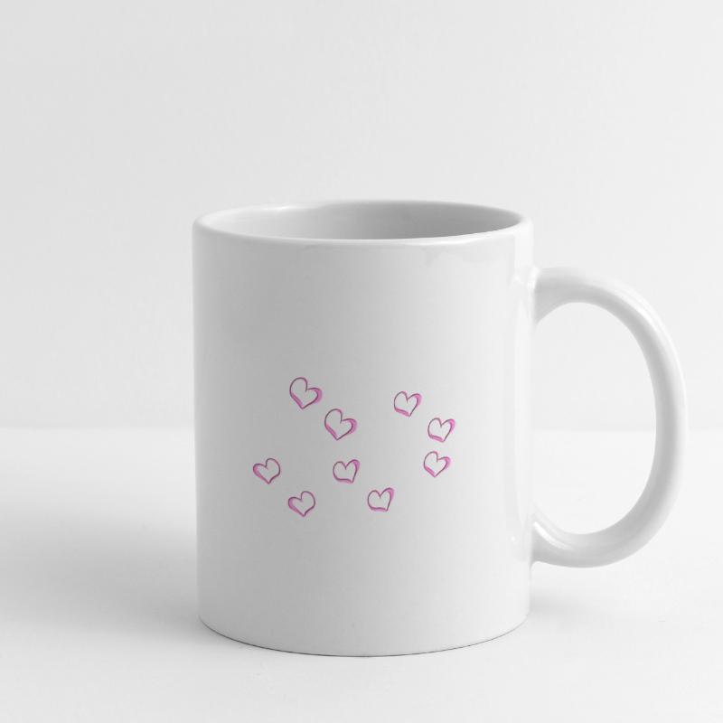 rosa herzen linie herz muster Tasse