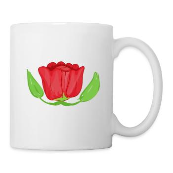 Symbole de la plante de fleur de rose rouge - Mug blanc - blanc - Droite