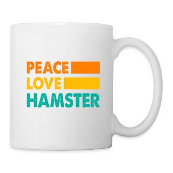 Peace Love Hamster Animal Owner Hamster Lover Pet - Tasse - Weiß - Rechts