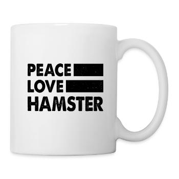 Peace Love Hamster Animal Owner Hamster Lover Pet - Tasse - Weiß - Rechts