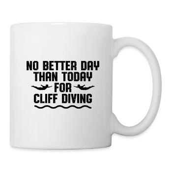 No Better Day Than Today For Cliff Diving Tombston - Mug - white - Right