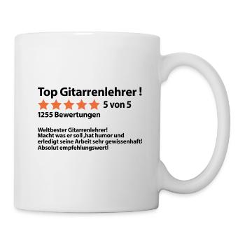 Abschiedsgeschenk Gitarrenlehrer zum Abschied - Tasse - Weiß - Rechts