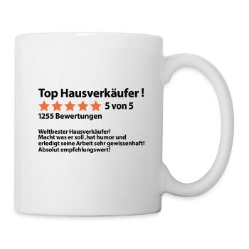 Danke an Dankeschön Hausverkäufer für Vermittlung - Tasse - Weiß - Rechts