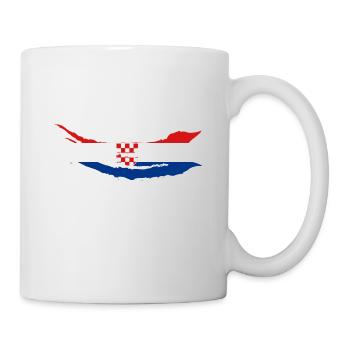 Drapeau de la Croatie Adriatique Zagreb Drapeau croate - Mug blanc - blanc - Droite