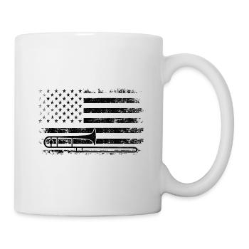 Trombonist Trombone Player American Flag Marching - Mug - white - Right