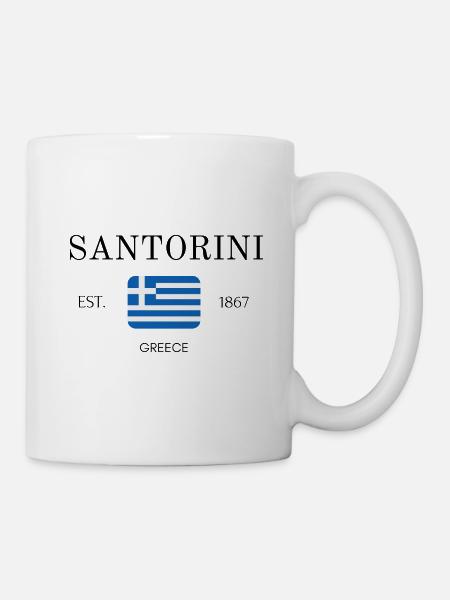 Santorin - Grèce - Vacances - Vieille Théra - Mug blanc - blanc