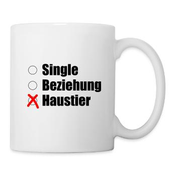 Single / Beziehung / Haustier - Tasse - Weiß - Rechts