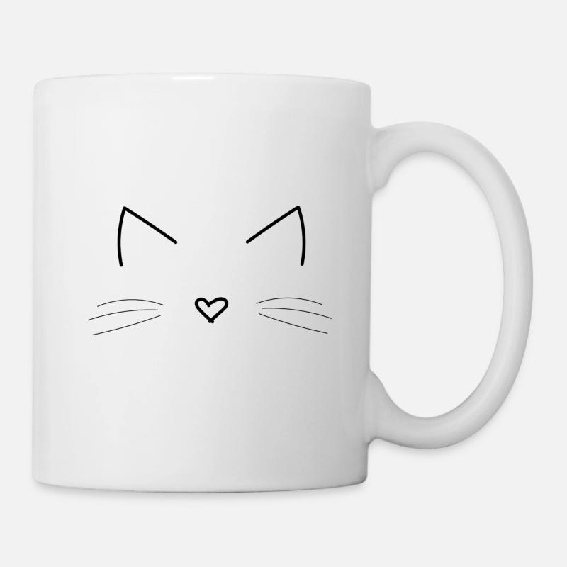 Katze Gesicht Geschenk Idee - Tasse - Weiß