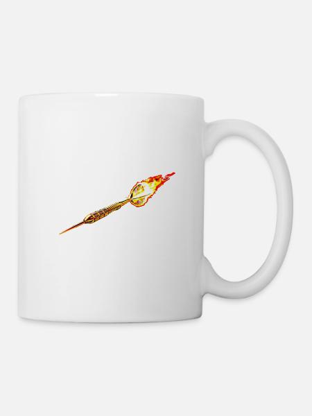 Dartpfeil rot - Tasse - Weiß