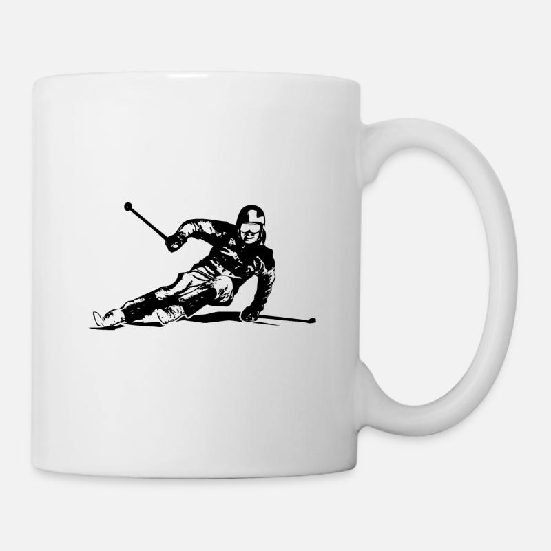 Ski alpine - Ski Abfahrt - Slalom - Skifahrer - Tasse - Weiß