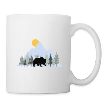Bär in der Wildnis unter der aufgehenden Sonne - Tasse - Weiß - Rechts