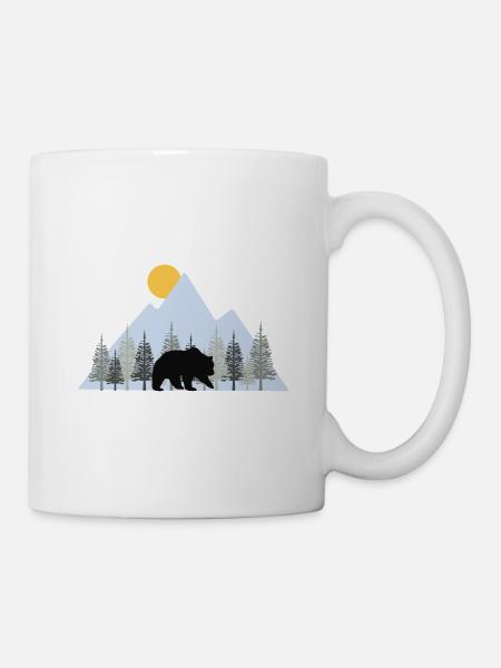 Bear in the wild under the rising sun - Mug - white