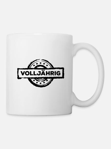 18 Jahre 18. Geburtstag Volljährig Geburtstagspart - Tasse - Weiß
