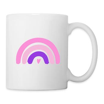 minimalist rainbow with heart - Mug - white - Right