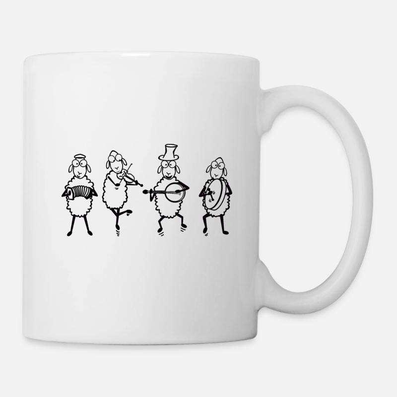 Music-making sheep Irish music - Mug - white