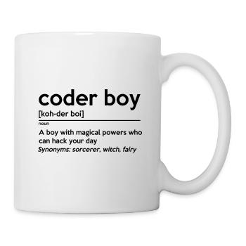 Coding Boy Definition Noun Software Developer Prog - Tasse - Weiß - Rechts