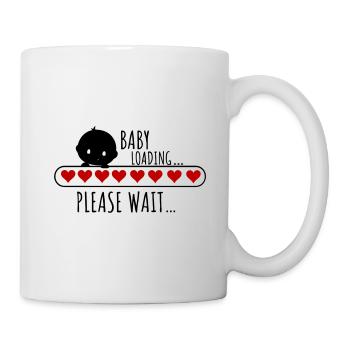 Baby is Loading in Arbeit Schwangerschaft Pregnant - Tasse - Weiß - Rechts