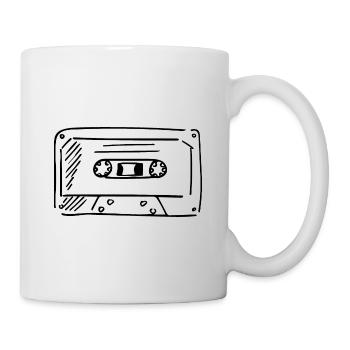 Kassette Altmodisch Retro - Tasse - Weiß - Rechts