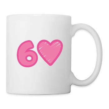 Cœur du 60e anniversaire - Mug blanc - blanc - Droite