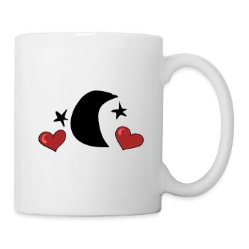 hearts love stars moon symbol - Mug - white - Right