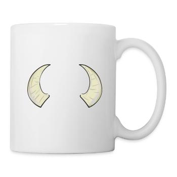 zwei hörner horn bulle widder symbol - Tasse - Weiß - Rechts