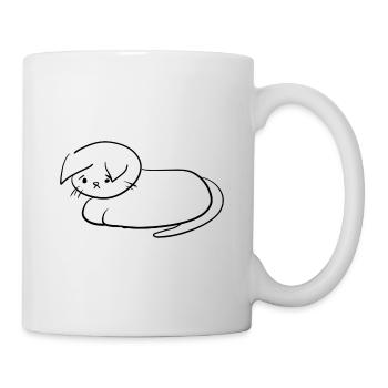 sad cat animal symbol - Mug - white - Right