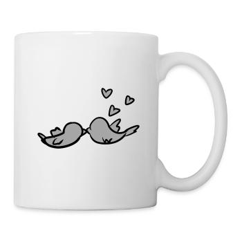 Valentine's Day Couple Bird Hearts Love - Mug - white - Right