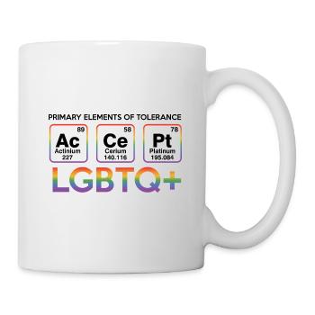 Primary Elements Of Tolerance Lgbtq Bisexual Lesbi - Tasse - Weiß - Rechts