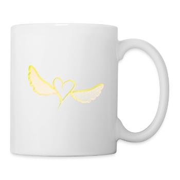 engel gold glitzer herz symbol flügel fliegen - Tasse - Weiß - Rechts