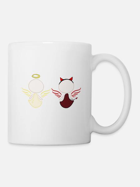Teufel Engel Symbol Gut Böse - Tasse - Weiß