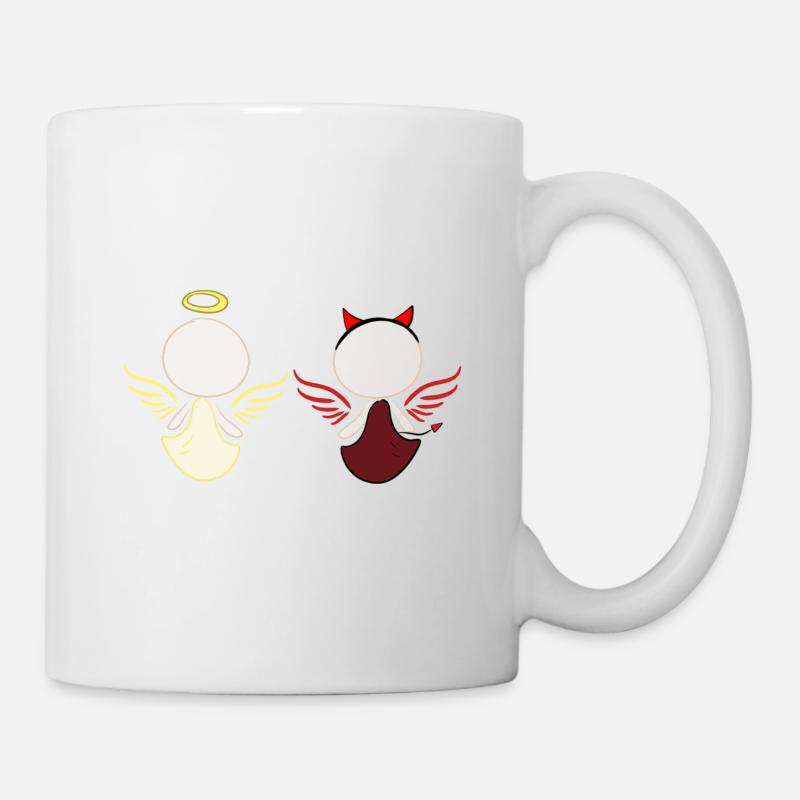 Teufel Engel Symbol Gut Böse - Tasse - Weiß