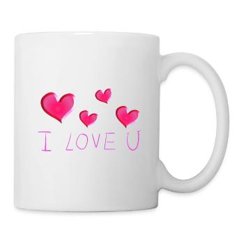 ich liebe dich herzen text valentinstag - Tasse - Weiß - Rechts