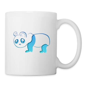 Blauer Panda Bär Tier Glitzer Blau - Tasse - Weiß - Rechts