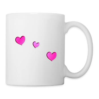 trois cœurs roses symbole d’amour paillettes - Mug blanc - blanc - Droite