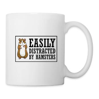 Easily Distracted By Hamsters Animal Lover Hamster - Tasse - Weiß - Rechts