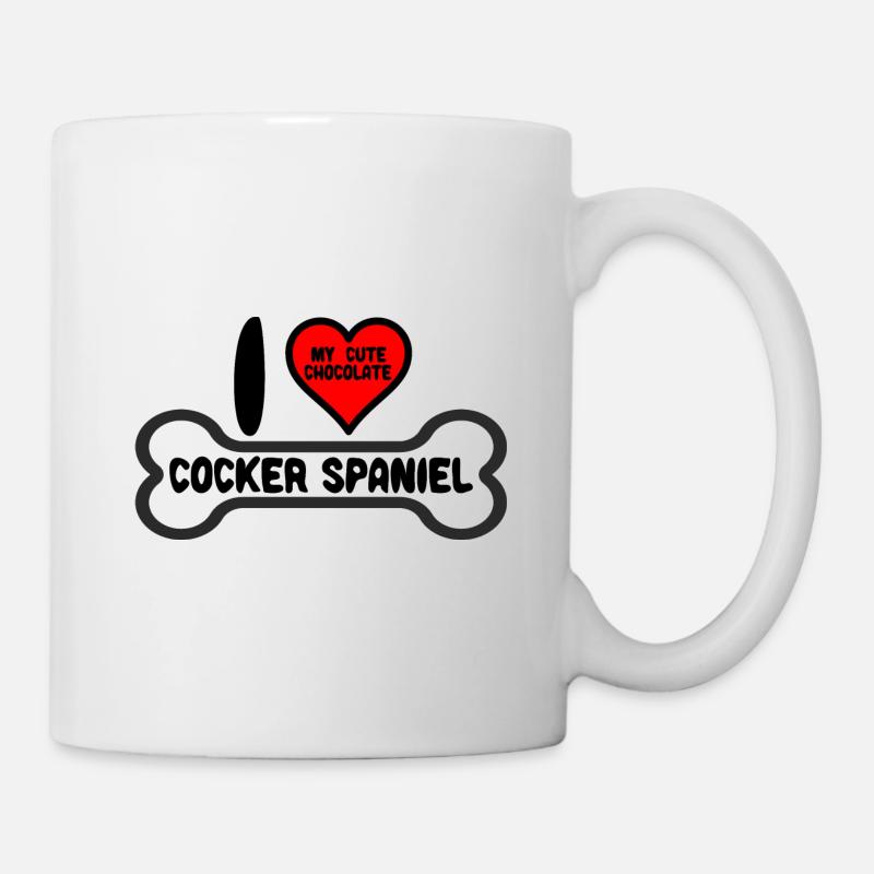 Chocolate Cocker Spaniel Maman J’aime mon - Mug blanc - blanc