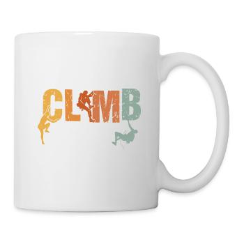 Retro Graphic Climbing Bouldering Rock Climber Mou - Mug - white - Right