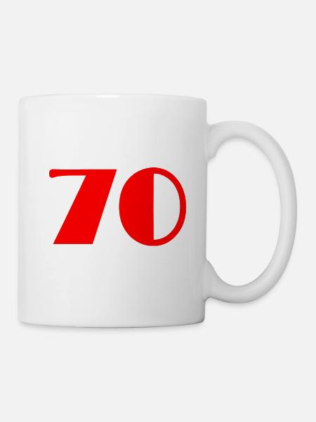 70. 70 JAHRE. 70-JÄHRIGES JUBILÄUM. GEBURTSTAG 70 JAHRE. - Tasse - Weiß
