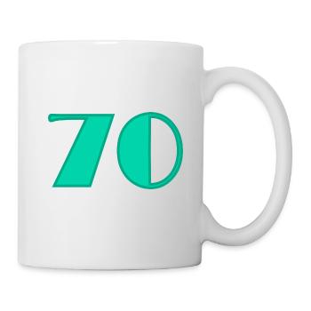 70. 70 JAHRE. 70-JÄHRIGES JUBILÄUM. GEBURTSTAG 70 JAHRE. - Tasse - Weiß - Rechts