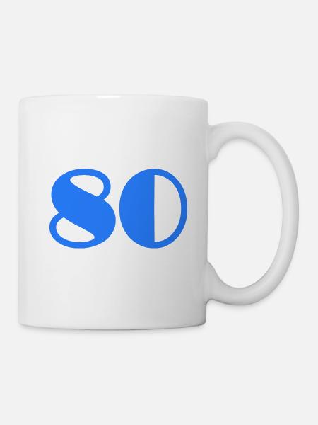 80. 80 ANS. 80e ANNIVERSAIRE. ANNIVERSAIRE 80 ANS - Mug blanc - blanc