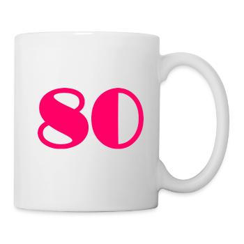80. 80 YEARS. 80TH ANNIVERSARY. BIRTHDAY 80 YEARS. - Mug - white - Right