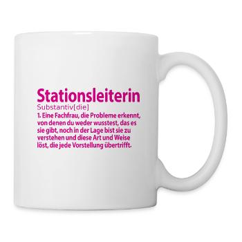 Abschiedsgeschenk Abschied Stationsleitung - Tasse - Weiß - Rechts