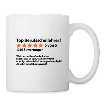 Abschiedsgeschenk Berufsschullehrer zum Abschied - Tasse - Weiß - Rechts